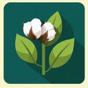 Sustainability icon representing organic cotton and recycled polyester