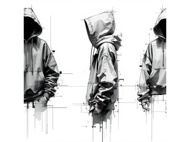 Design sketches of streetwear from North Threads Apparel illustrating jackets, hoodies, and layering techniques